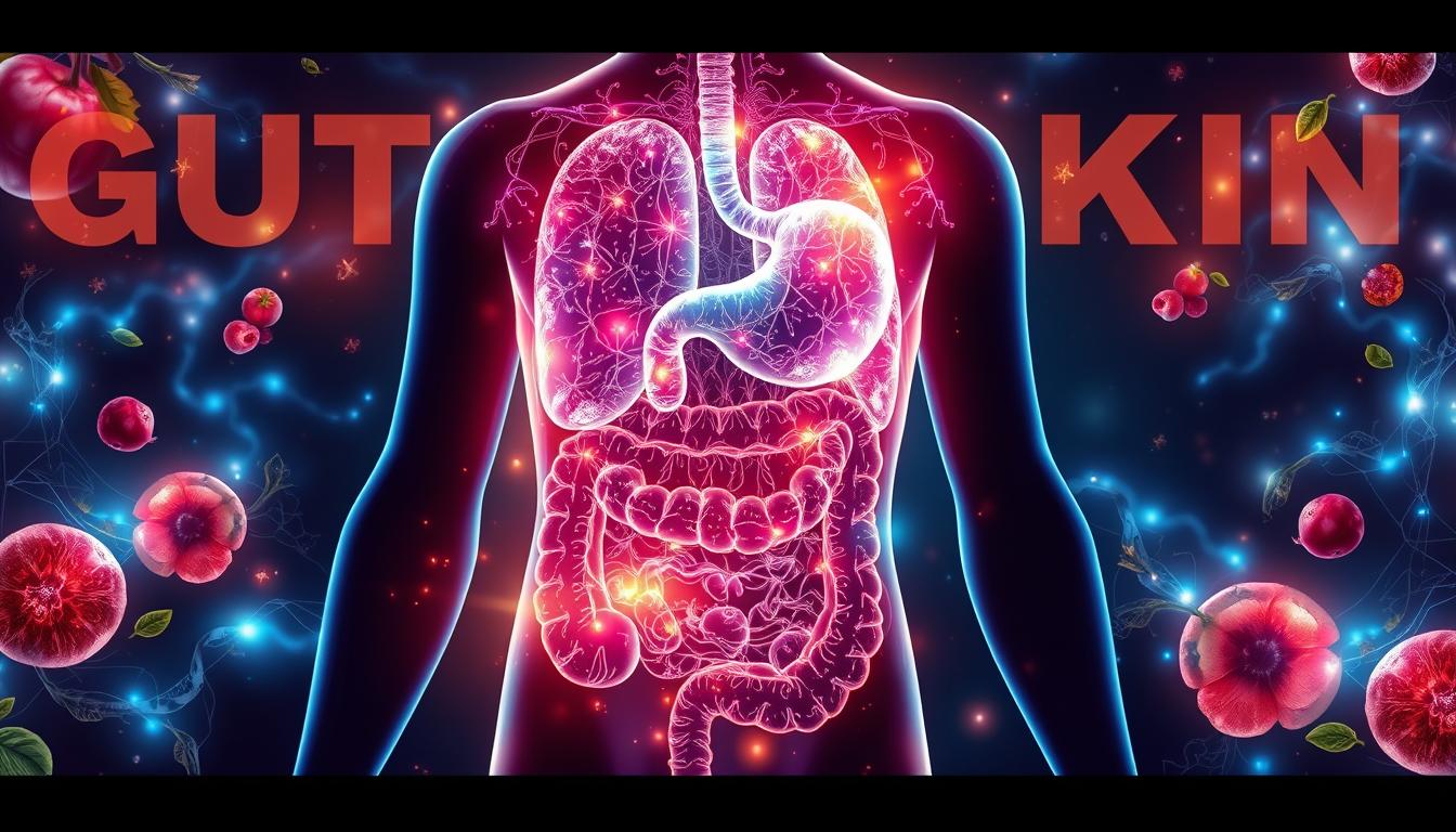 Illustration of the gut-skin connection