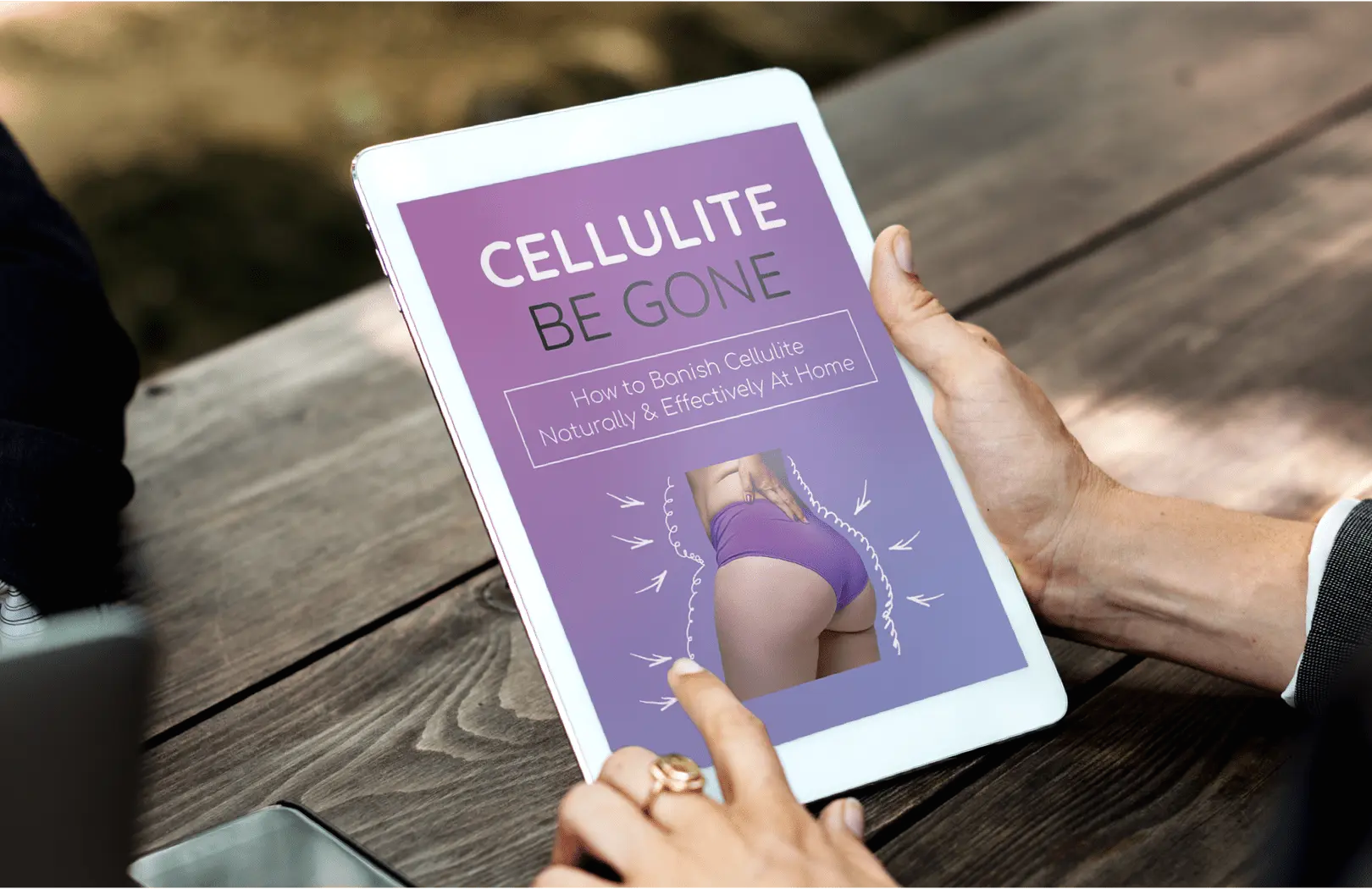 Cellulite Be Gone digital guide displayed on a tablet